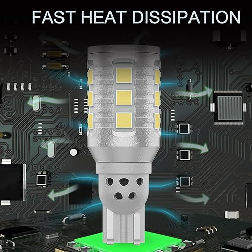 Miniatura 3 de Paquete de 2 bombillas LED de respaldo para automóvil, luces de freno T15-3030-17SMD, luces de giro superbrillantes de 12 V, 2600 lm, kit de