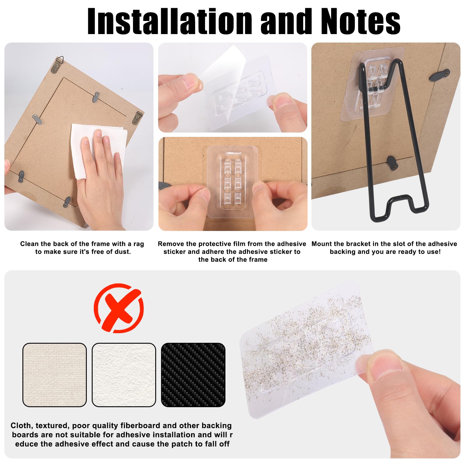 Picture Frame Easel Back Replacement 6 Packs Adjustable Picture Frame ...