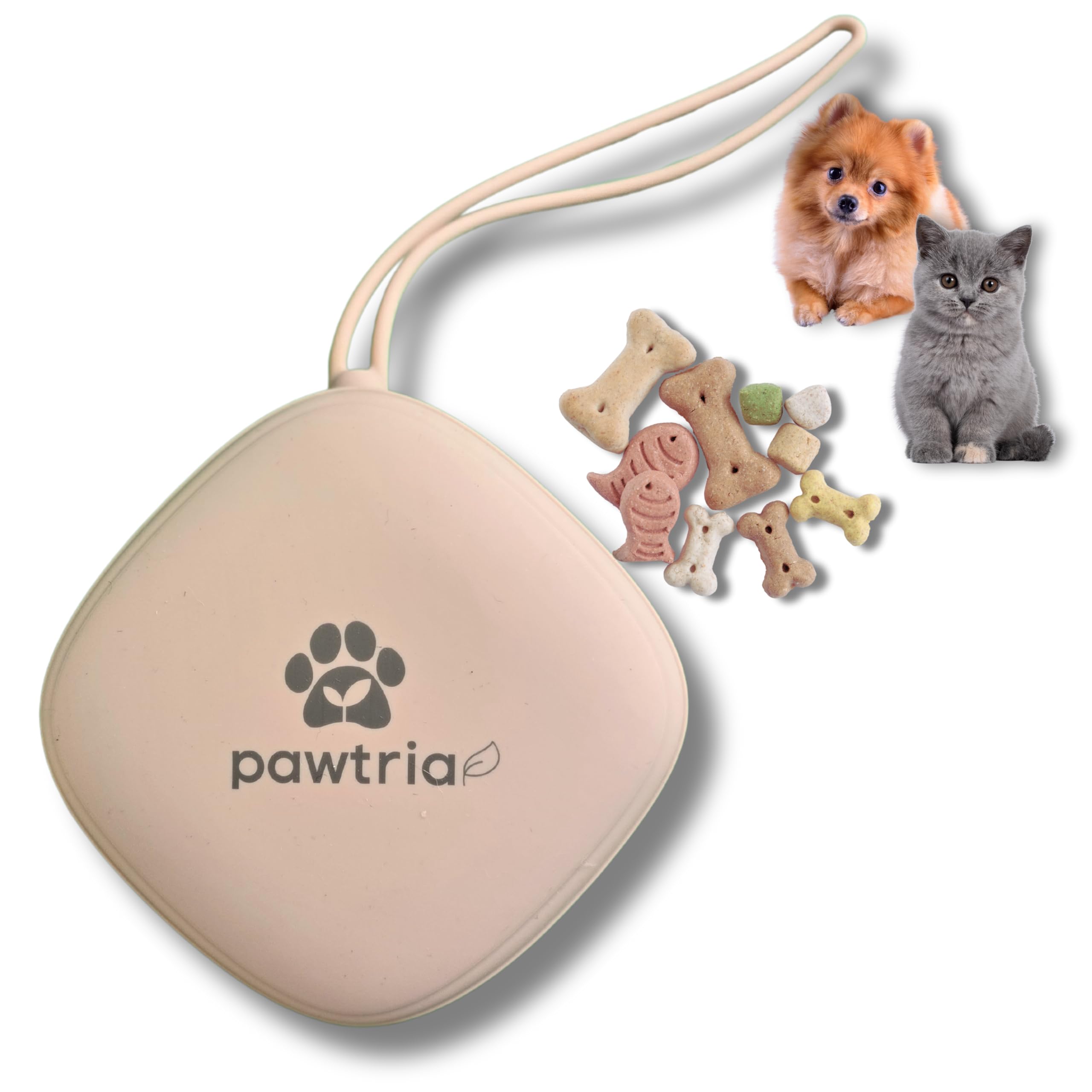 Pawtria Bolsa de silicona para golosinas para perros, pequeña bolsa de entrenamiento, bolsa portátil para golosinas para perros para correa u otros objetos, bolsa para excrementos de perro, sin BPA,