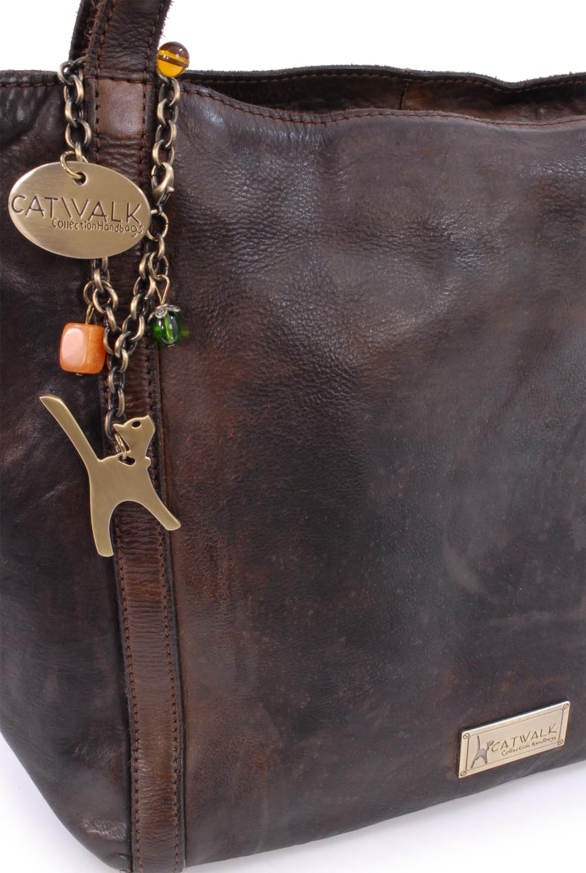 Catwalk Collection Handbags - Grande Tote Bag in Pelle Washed - Borsa a Spalla Donna - Borsa a Mano Formato A4 da Lavoro - Hazel
