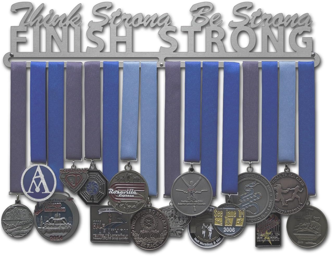 Allied Medal Hangers - Think Strong, Be Strong, Finish Strong - Multiple Variations Offered - Medal Award Holder Display Rack