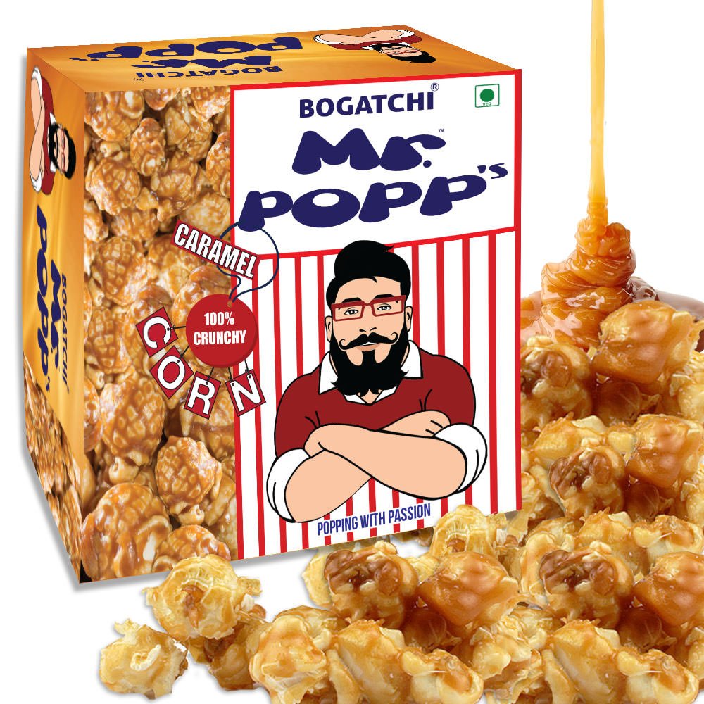 BOGATCHI Mr.POPP's Caramel Popcorn, 100% Mushroom Popped Crunchy Best Quality Kernels, Handcrafted Gourmet Popcorn, 375g-image-43