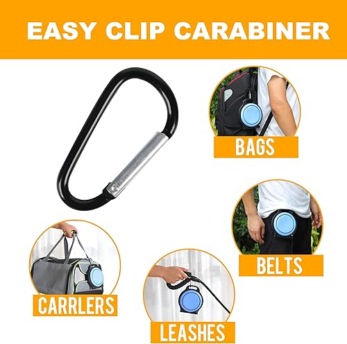 Miniatura 4 de Cuencos plegables para perros, tazón portátil de viaje para mascotas, 2 en 1, tazón doble de silicona expandible para alimentos y agua, plato para