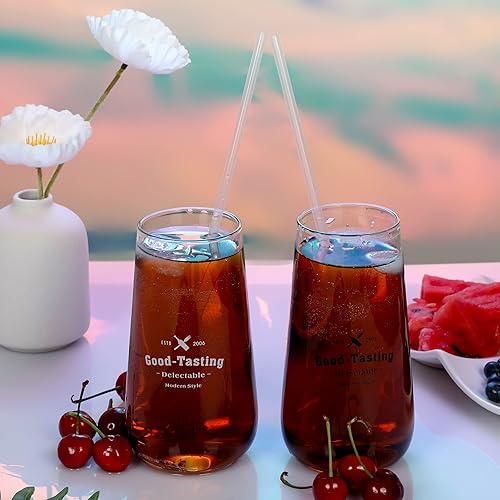 Vista 12 de Pajitas transparentes, 100 popotes de plástico desechables largos (0.23 pulgadas de diámetro y 10.2 pulgadas de largo), transparente Claro