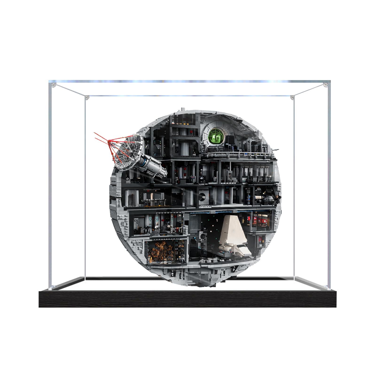 Vetrina acrilica per LEGO 75419 Death Star - Scatola acrilica di terze parti, custodia protettiva spessa e durevole, antipolvere, antigraffio, vetrina, conservazione, esposizione da collezione