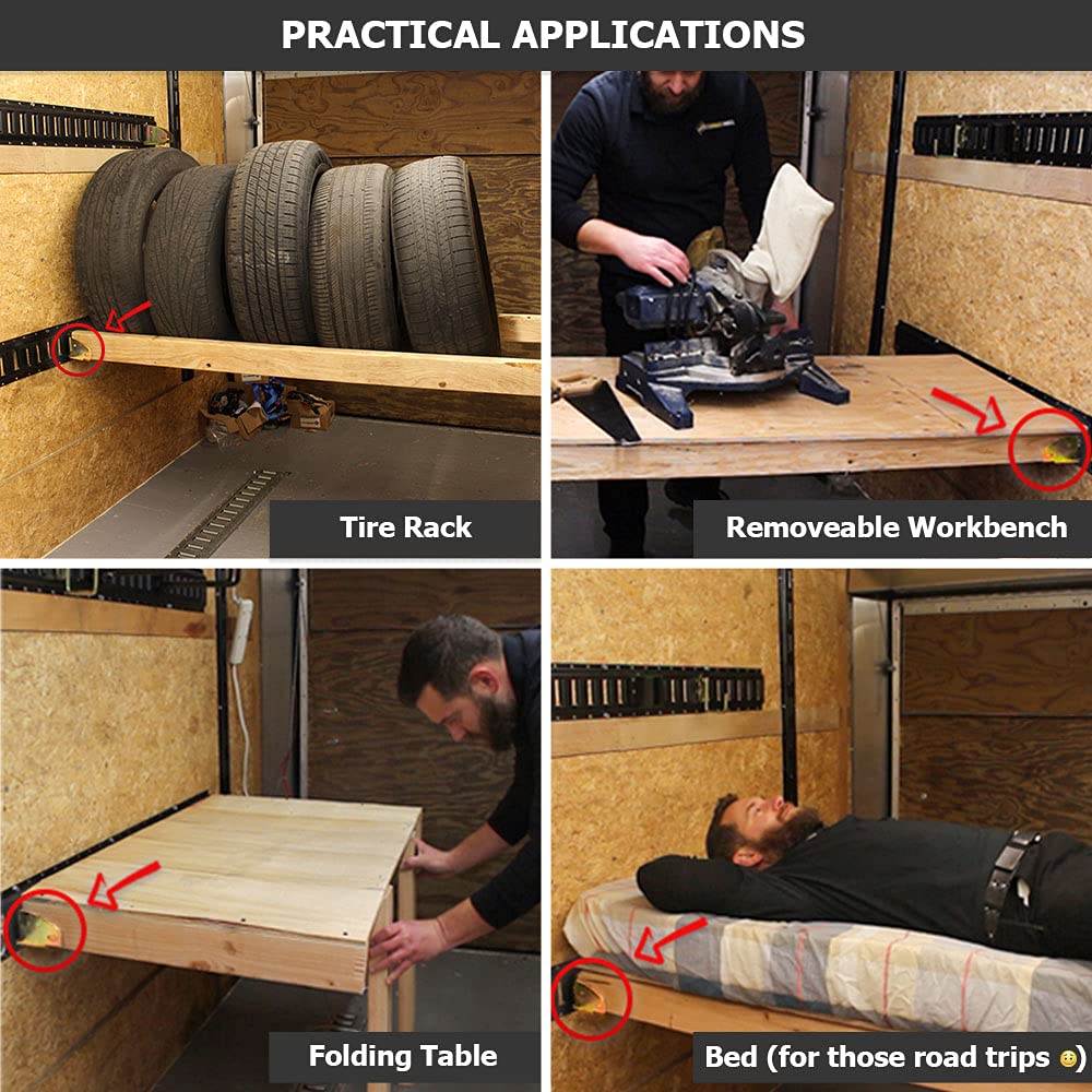 Buy 4 ETrack Wood Beam End Socket Shelf Brackets w/ E Track Fittings