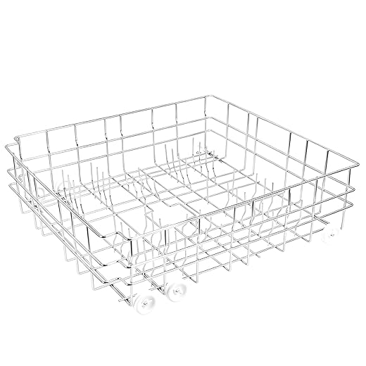 Upgrade W10139223 Dishwasher Lower Rack, 304 Stainless Steel with 6 wheels, designed for a 23-inch built-in dishwasher
