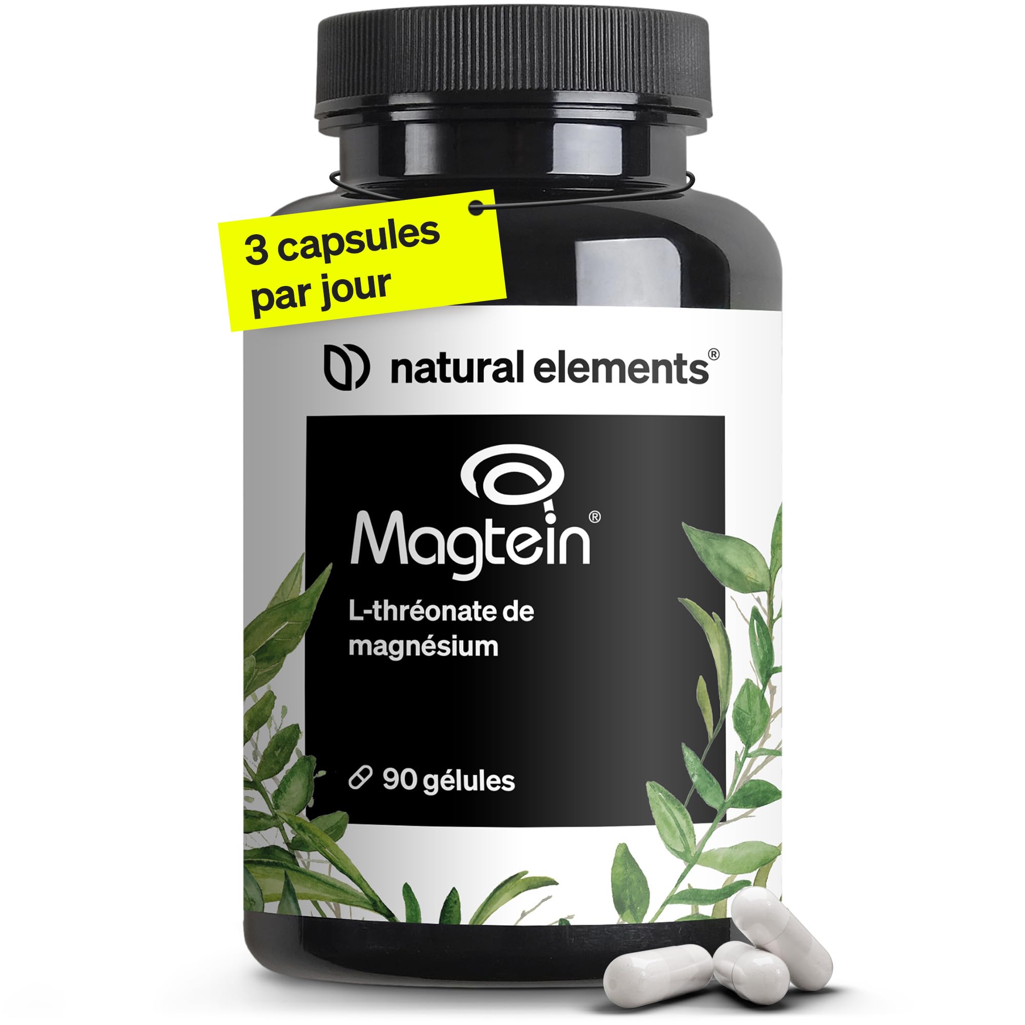 Magnesium L-Threonate (Magtein®) – 2000 mg de Magnésium par Dose Quotidienne – 90 Gélules pour 1 Mois – Soutient la Mémoire, Concentration & Sommeil – Hautement Biodisponible – Testé en Laboratoire