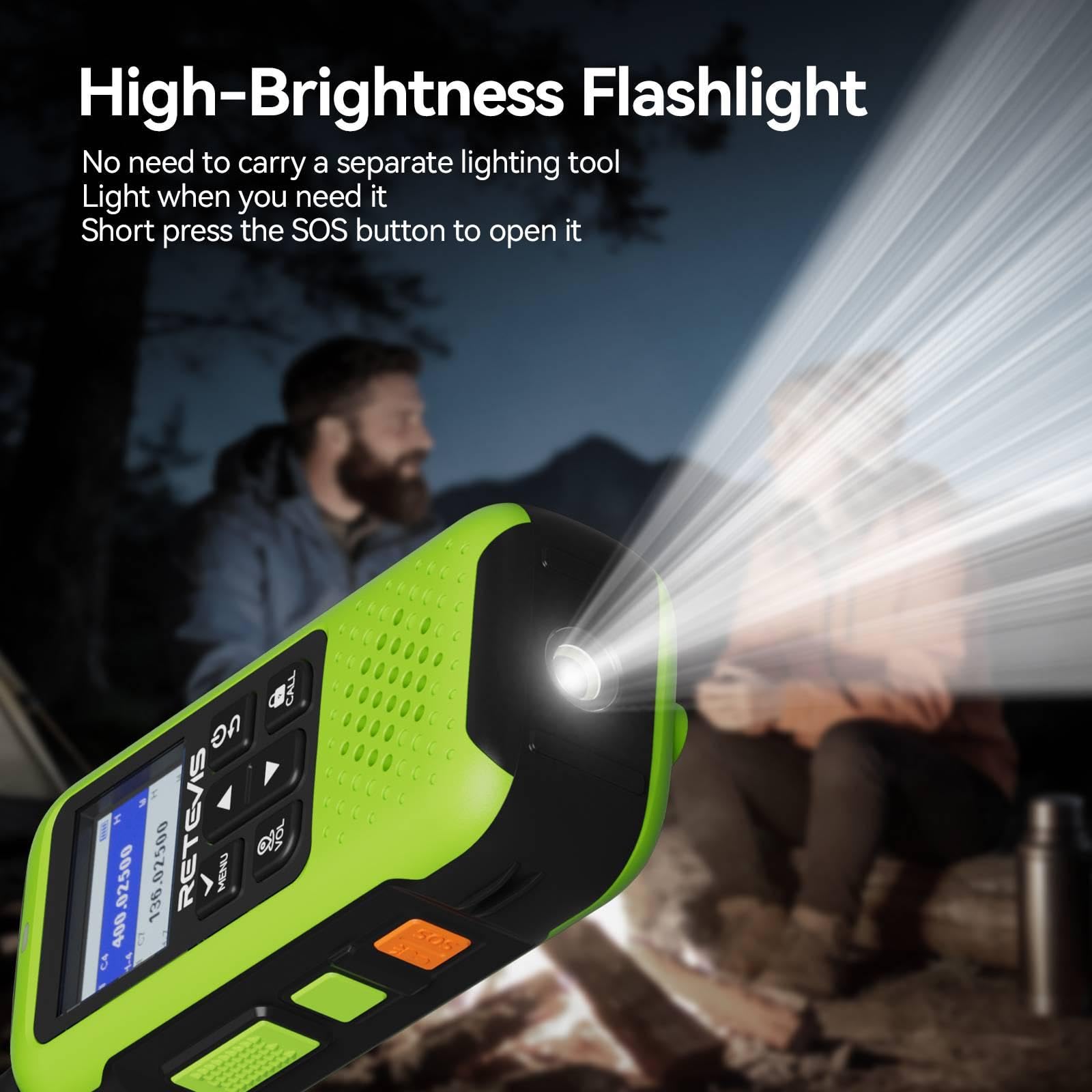 Retevis EZTalk 65 Walkie Talkie 4er Set für Erwachsene, Funkgeräte GPS BDS | Lange Reichweite Funkgerät Dualband, APP Gesteuert, SOS-Alarm, USB-C, Handgezeichneter Kartenfunktion, Notfälle und Camping