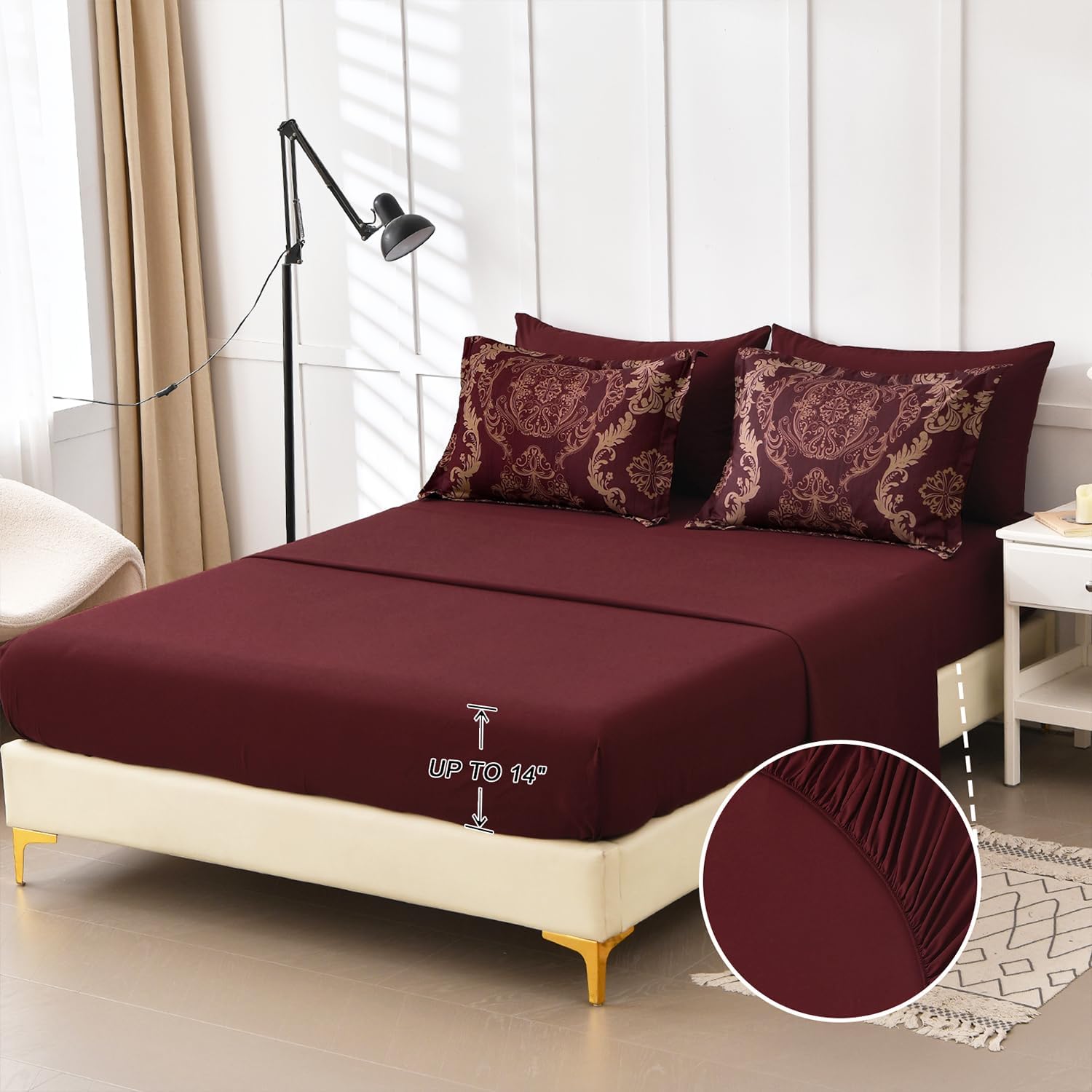 WONGS BEDDING 7-teiliges Schmusetuch Set Damast Schmusetuch Bettgarnitur YS01AB090730F7U-A