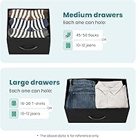 Vista 56 de OLIXIS Cómoda de 5 cajones para dormitorio, torre de almacenamiento de tela para sala de estar, entrada, marco de acero resistente, parte superior