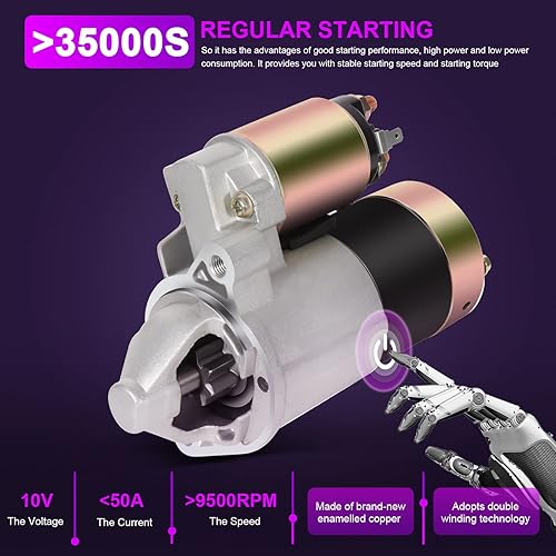 Miniatura 2 de Nuevo reemplazo de arranque para Santa Fe 4Door 3.5L LX 2004-2005 para Santa Fe 5Door 2.7L GL 2001, AZHZ Electrical Starter SMN0004