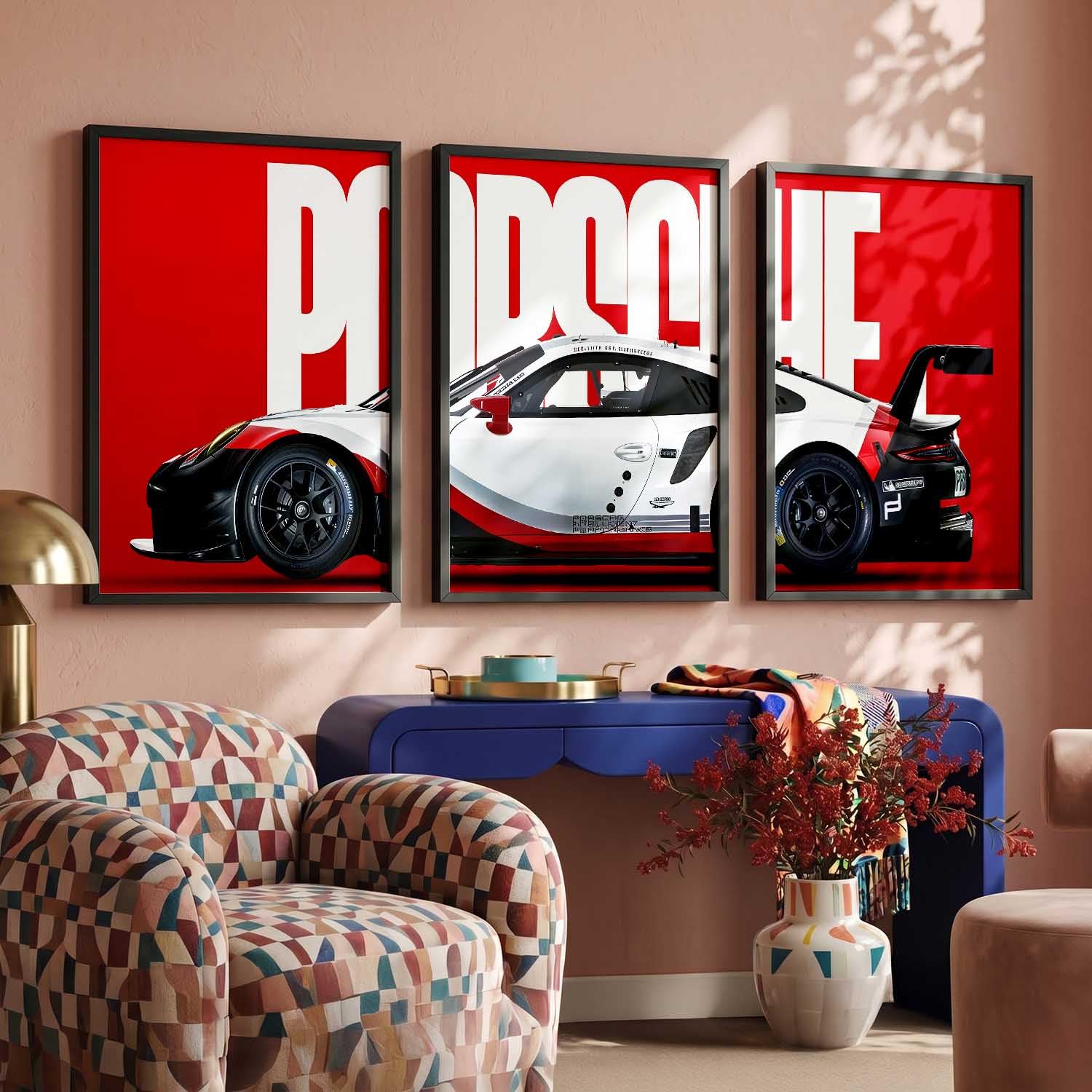 Sports Car Wall Art - Framed Posters for Boys -17 Sports Car Wall Art - Framed Posters for Boys -17