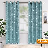 Vista 51 de BGment Room Darkening Curtains 95 Inches Long, Grommet Thermal Insulated Blackout Curtains with Wave Line and Dots Printed for Bedroom, 2 Panels