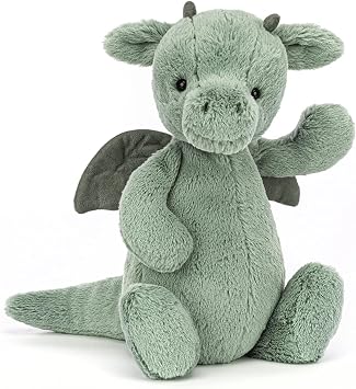 Jellycat Bashful Dragon Stuffed Animal, Medium 12 inches - Mythical Plush Toy - Classic Children's Gift