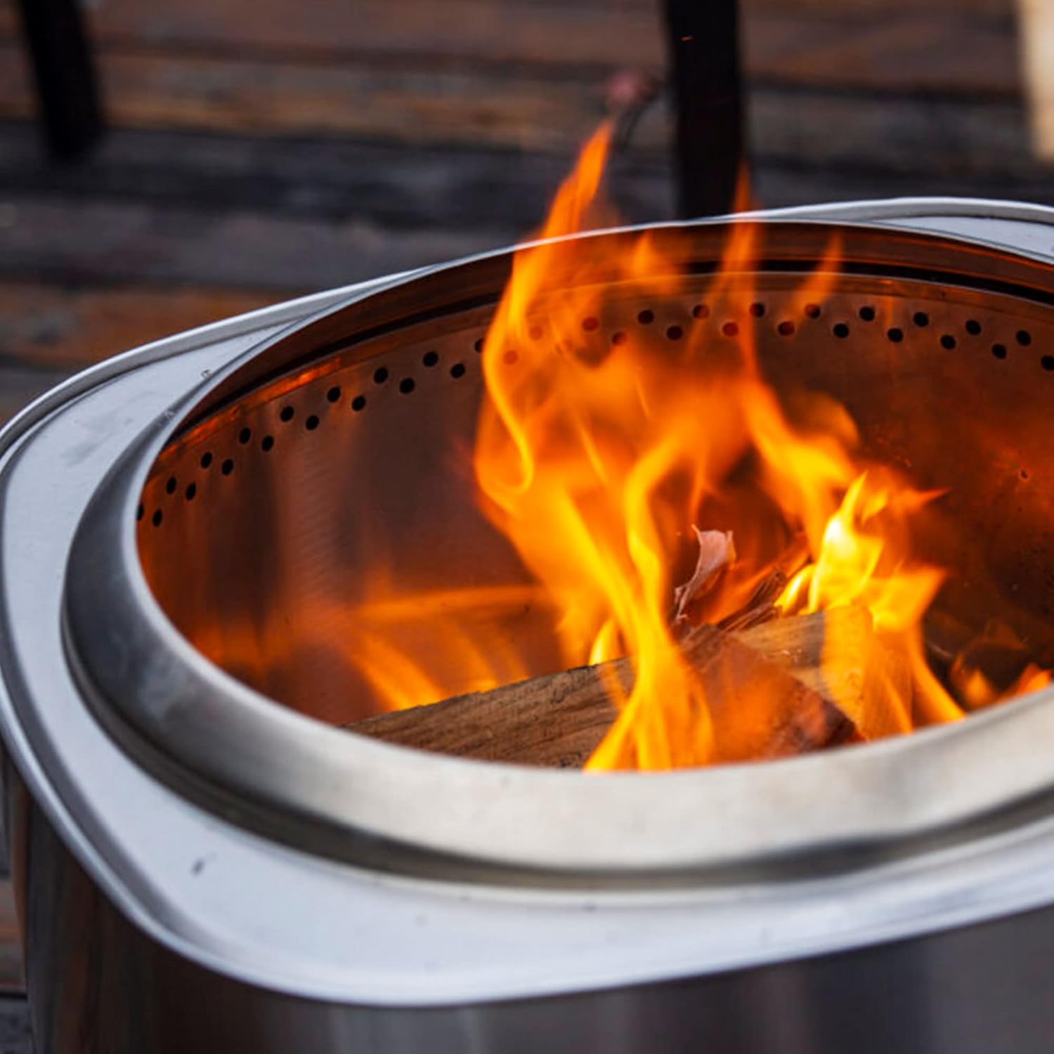 19 Inch Square Smokeless Fire Pit with Carry Bag and Ash Removal Tray for Easy Cleanup for Wood logs or Wood Pellets, Stainless Steel