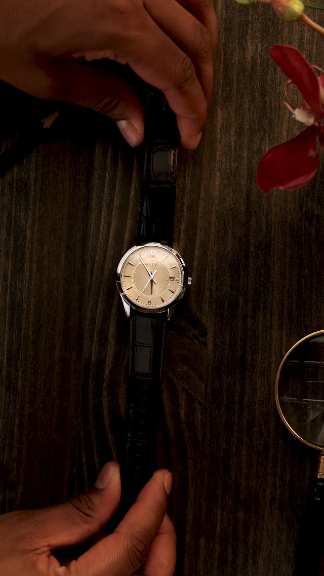 Seiko Men's Analogue Quartz Watch with Leather Strap SUR421P1