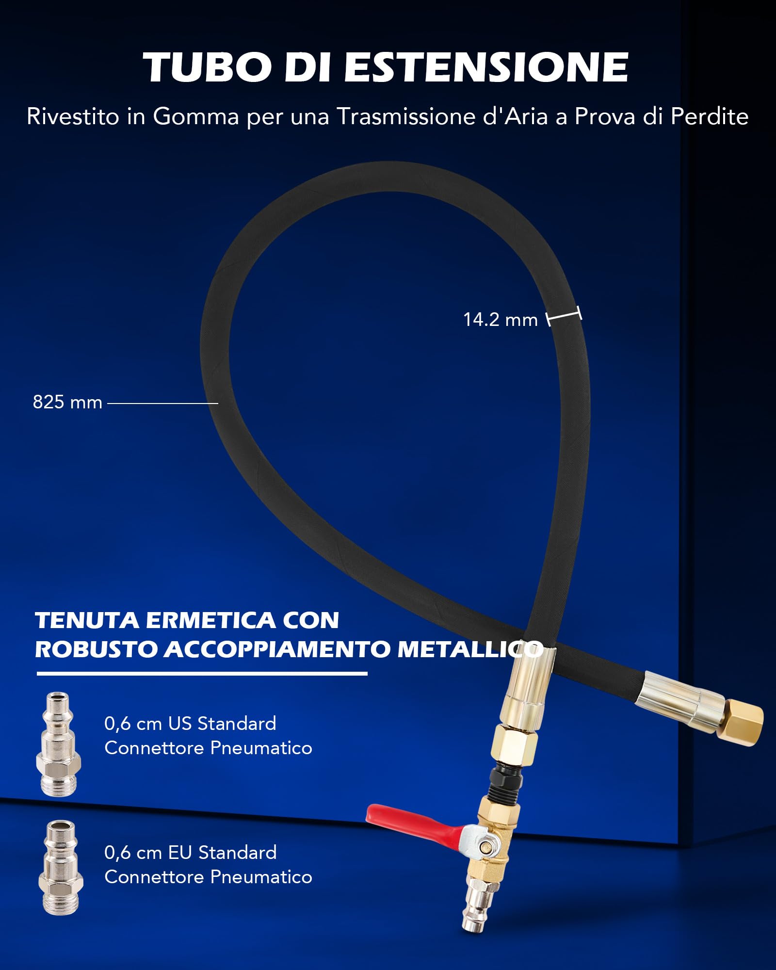 Orion Motor Tech 24 Pezzi Estrattore Pneumatico per Iniettori Diesel per Rimuovere Iniettori a Vibrazione d'Aria da 5-8 Bar con Martello Estrattore, 19 Adattatori, Tubo di Prolunga e EU US Connettori