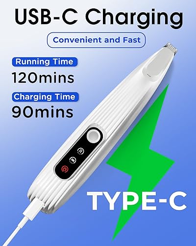 Miniatura 4 de Upgraded Dog Paw Trimmer with LED Light, 9 mm Mini Blade (0.35 inches), Smart Display, Type-C Rechargeable Pet Clippers for Small Dogs Cats Trimming