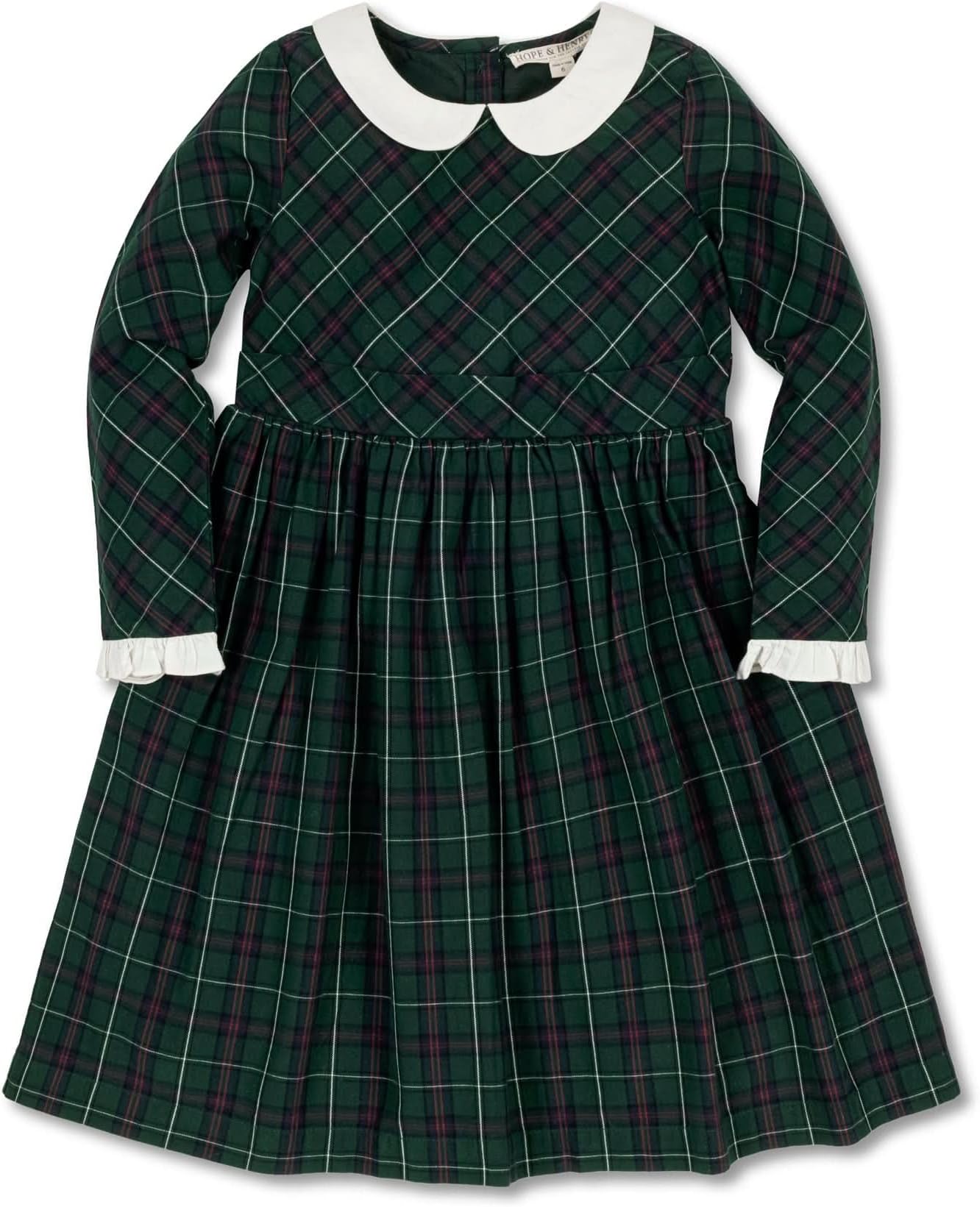 Hope & Henry Girls' Short Sleeve Special Occasion Peter Pan Collar Dress