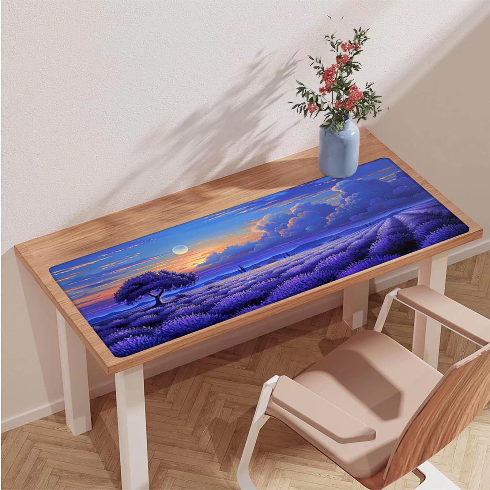 Tappetino Mouse Porpora, Luna Gaming Tappetino Mouse XXL 1200x600x3mm, Tappetino Scrivania Impermeabile e Antiscivolo, Migliora Precisione e Velocità Mouse Pad, per Accessori Gaming, Regalo J-1-Y