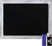 Vista 10 de HBCY Creations Pizarra de tiza de pared con marco de madera maciza blanqueada de 11" x 17", superficie magnética, decoración para el hogar, menús