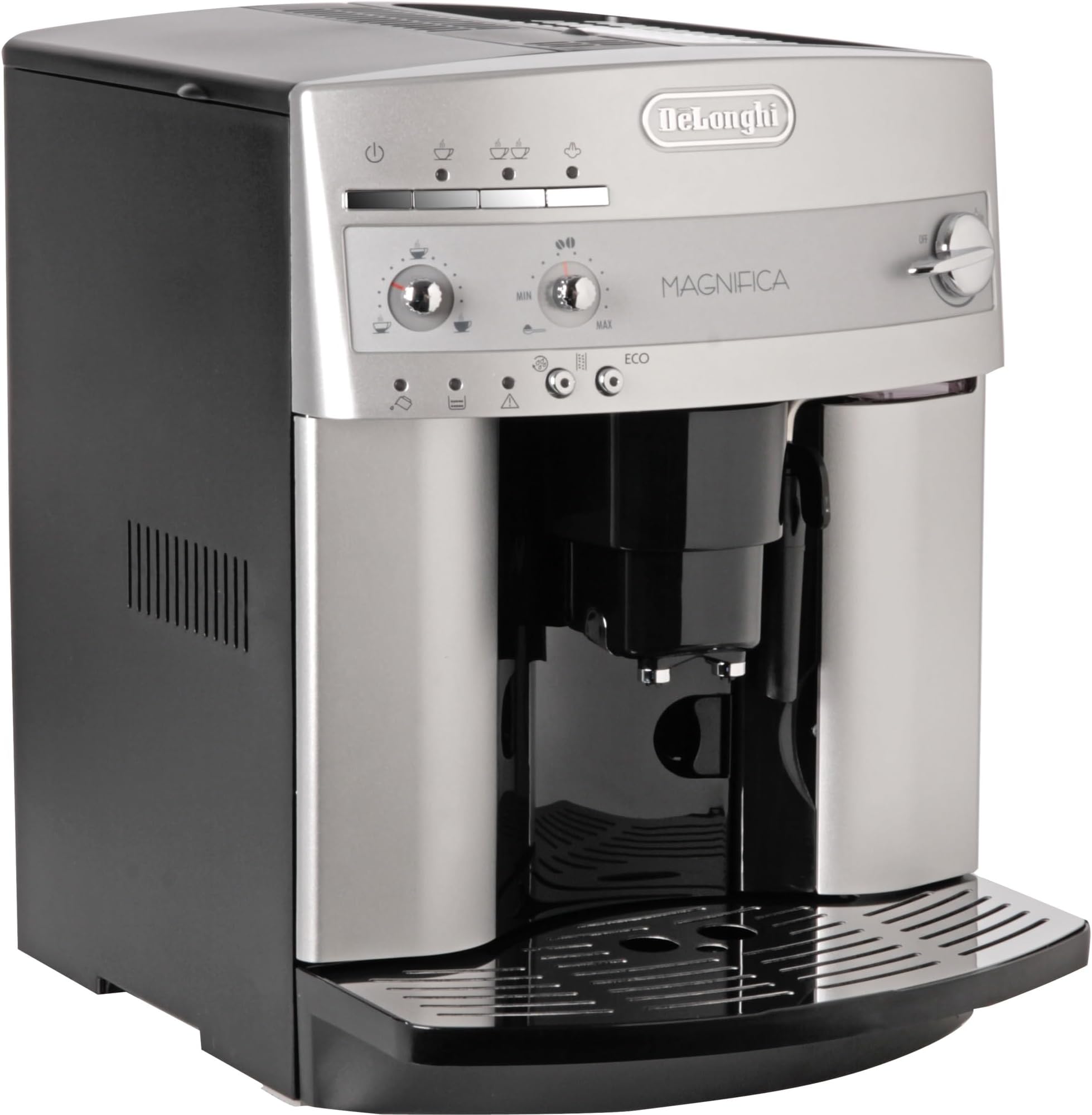 Delonghi super-automatic espresso coffee machine with an adjustable grinder, milk frother, maker for brewing espresso, cappuccino. ESAM3200 Magnifica