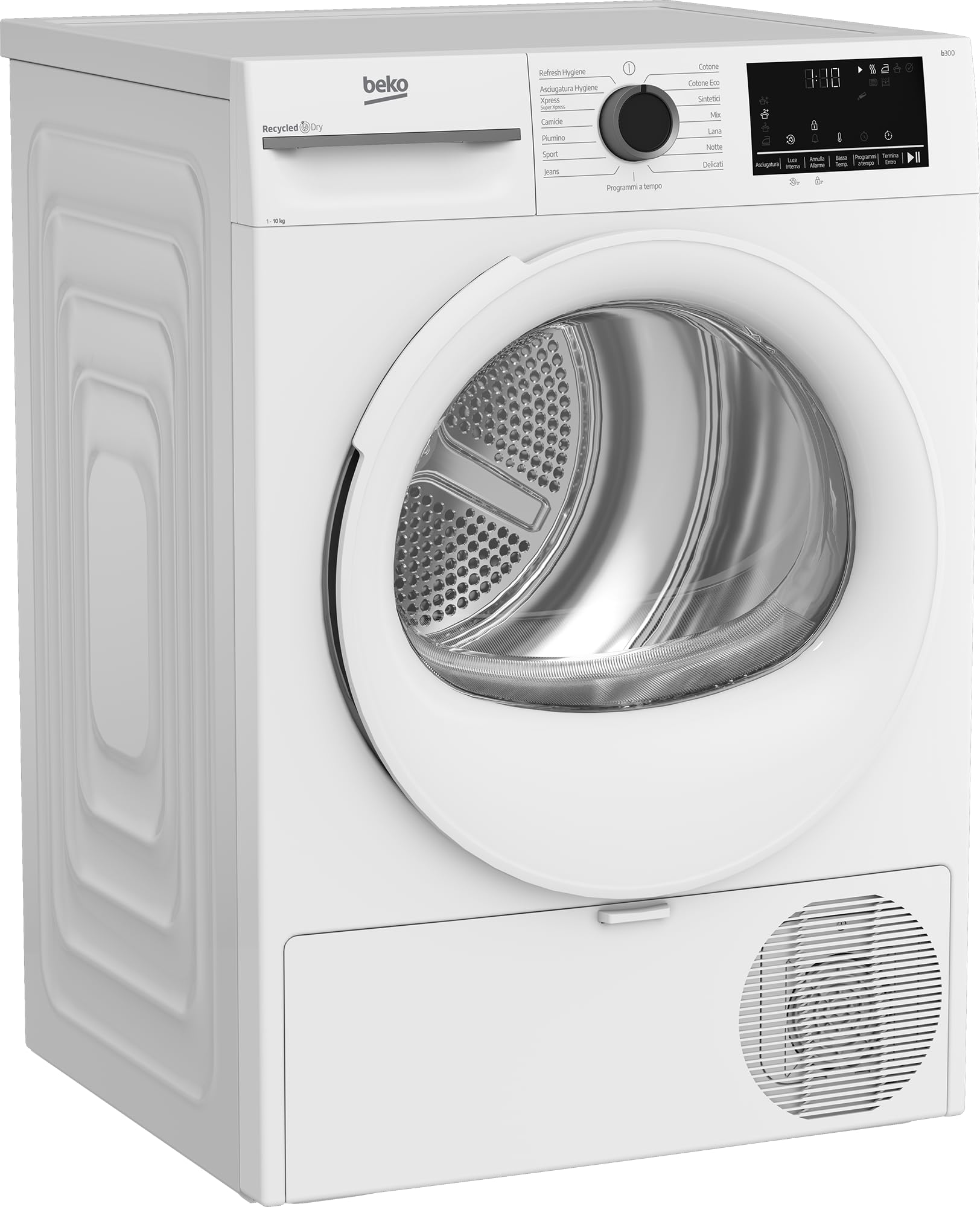 Beko BMT104EW – sèche-linge, Autonome, 10 kg, moteur inverseur, Classe C, SteamCure, 15 programmes, Display XL, Blanc – 84,6 x 59,8 x 67,2 cm (H x l x P)