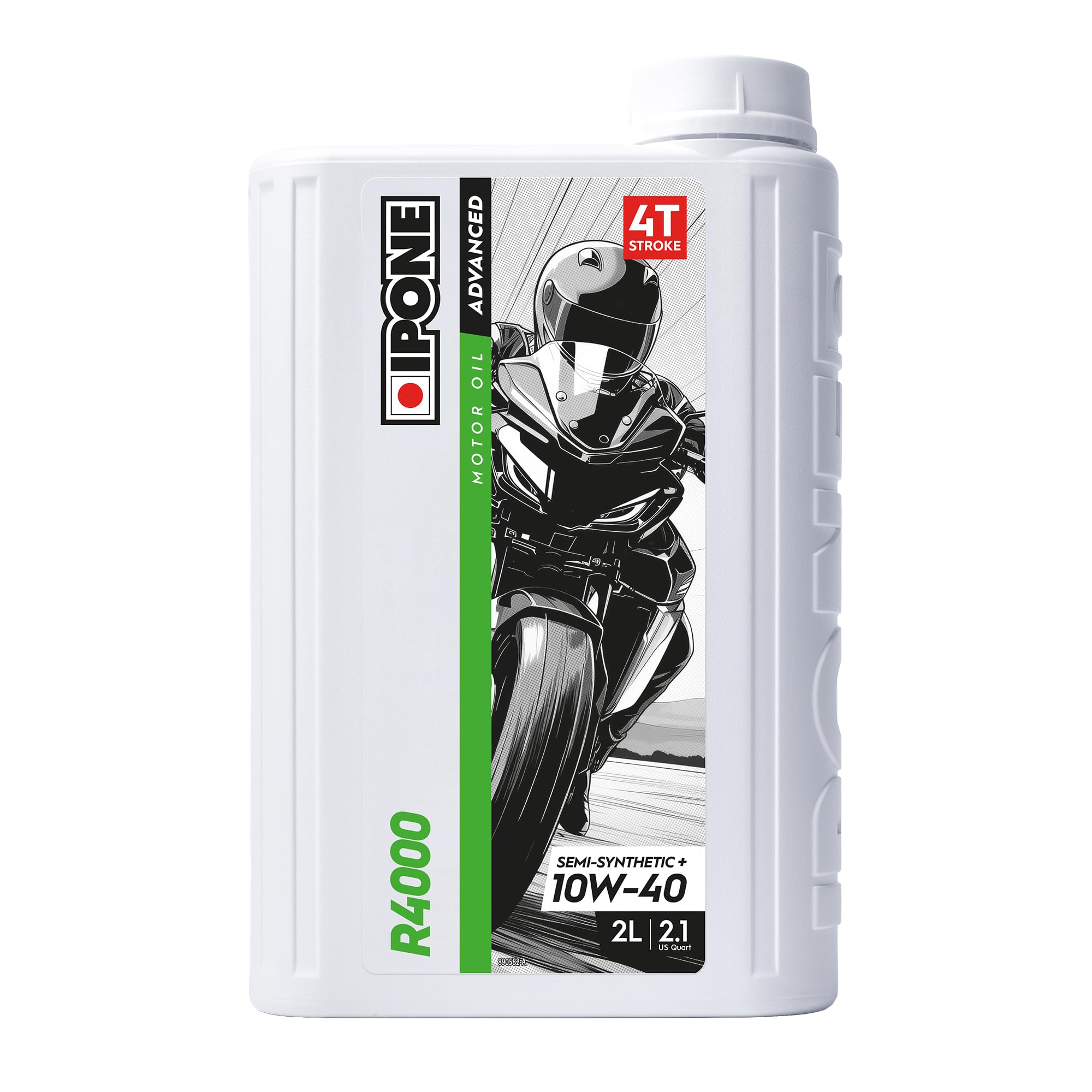 IPONE – Huile Moteur Moto 4 Temps 10W40 R4000 – Bidon 2 Litres - Semi-Synthétique+ - Gamme Advanced - Protection durable du moteur - Durée de vie de l'huile prolongée - Propreté du moteur garantie