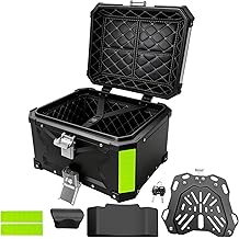 Motorcycle Top Case 45L Aluminum Alloy Motorbike Tail Box with Waterproof Lid &amp; Anti-Shock Detachable Suitable for Stowing Helmets and Luggage