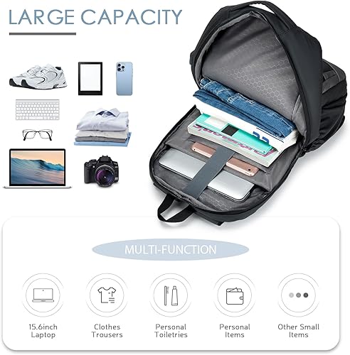 Miniatura 3 de COSCOOA Mochila de viaje de negocios para laptop de 17 pulgadas, 18 x 14 x 8 pulgadas, 40 L, aprobada para vuelo, mochila de transporte grande para