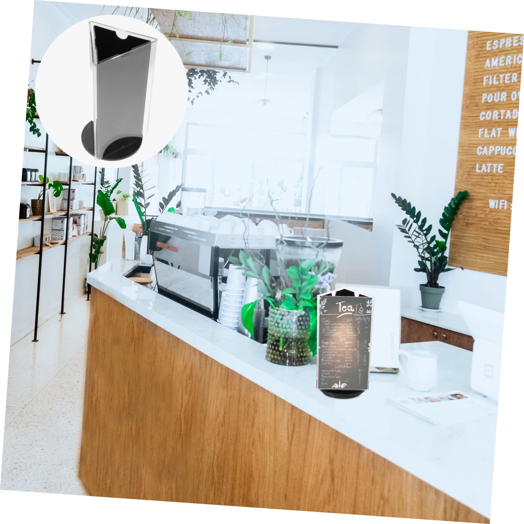 SEWACC 3 Stück Acryl Tischaufsteller Drehbar Dreiseitiger Menühalter Transparenter Stabiler Preisschildhalter für Restaurant Büro Laden und Ausstellung