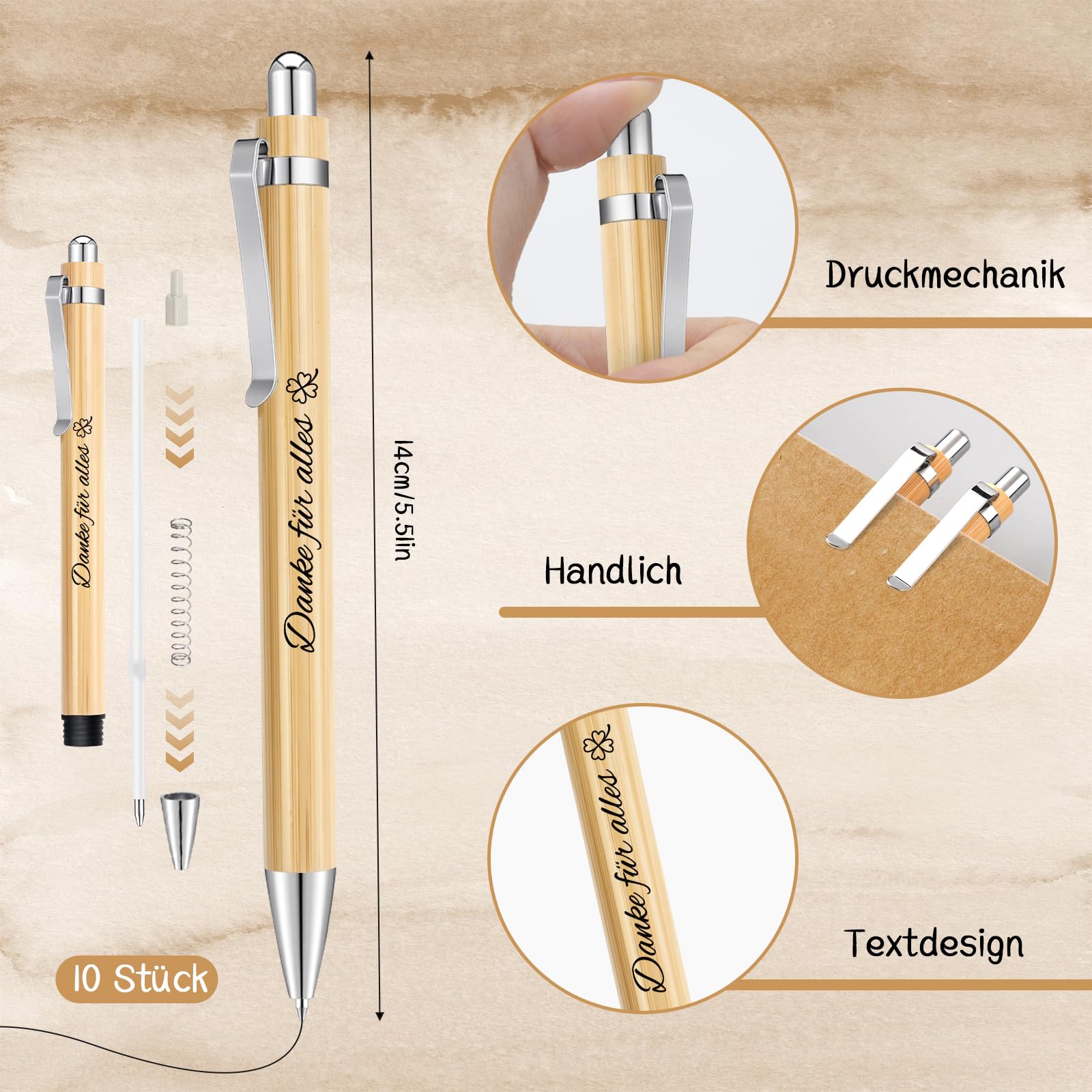 10 Sets Dankeschön Geschenke Klein, Notizbuch Klein mit Kugelschreiber und Organzabeutel, Vielen Danke für Alles, Abschiedsgeschenk Kollegen, Danke Geschenk Kollegin Erzieherin Lehrer Freunde