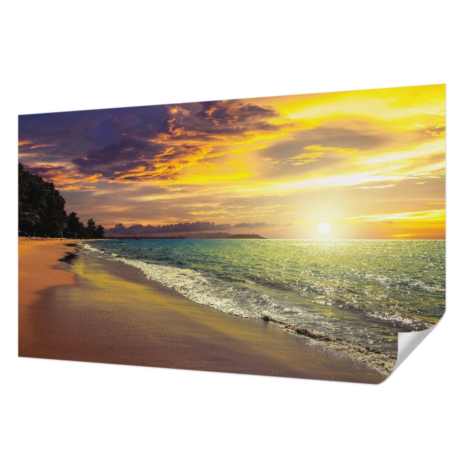 Papier Peint Adhésif Plage au Coucher du Soleil Tulup 416x254 cm