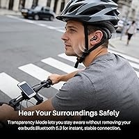 Vista 8 de TOZO Auriculares inalámbricos híbridos con cancelación activa de ruido con 6 micrófonos AI Clear Call Ear Buds 68H Playtime con pantalla LED, 32