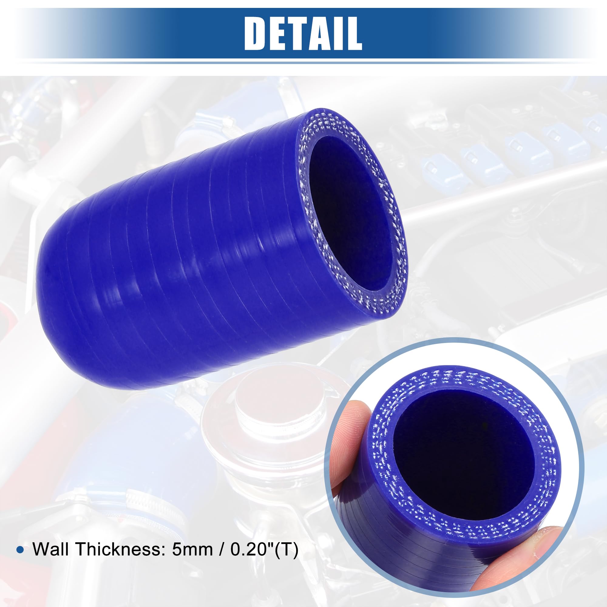Bouchon Silicone Refroidissement Moteur 10mm ID - Pour Tuyaux Liquide Refroidissement - Bleu + Collier Serrage