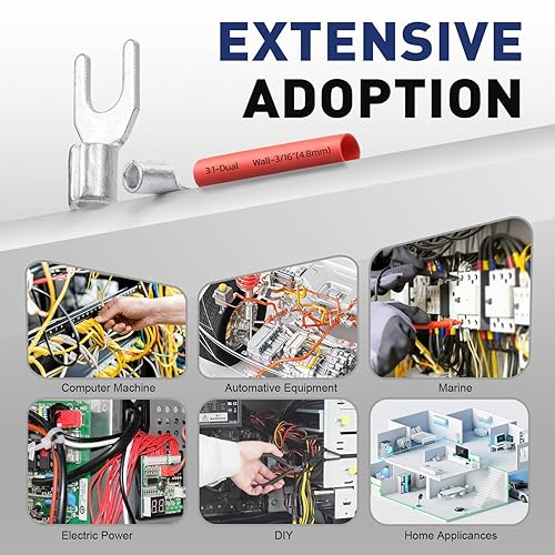 Miniatura 6 de haisstronica Conectores de cable no aislados, 30 terminales de horquilla de 1/4 ", kit de cobre con costura soldada AWG 8