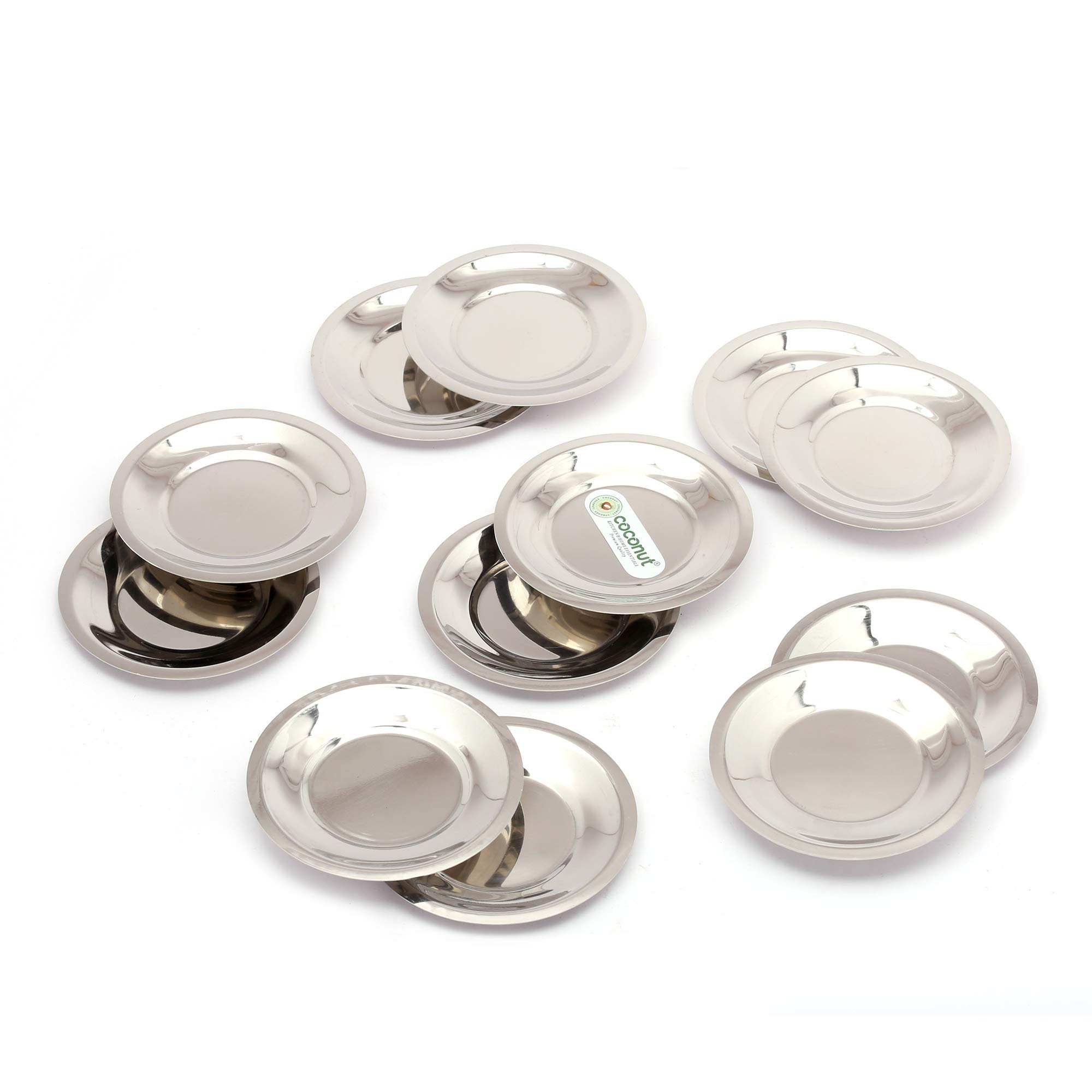 Coconut Stainless Steel Glass Lid/Glass Cover/Ciba - Set of 12 Pieces - Diamater - 9.7 Cm Each - Image 3 thumbnail