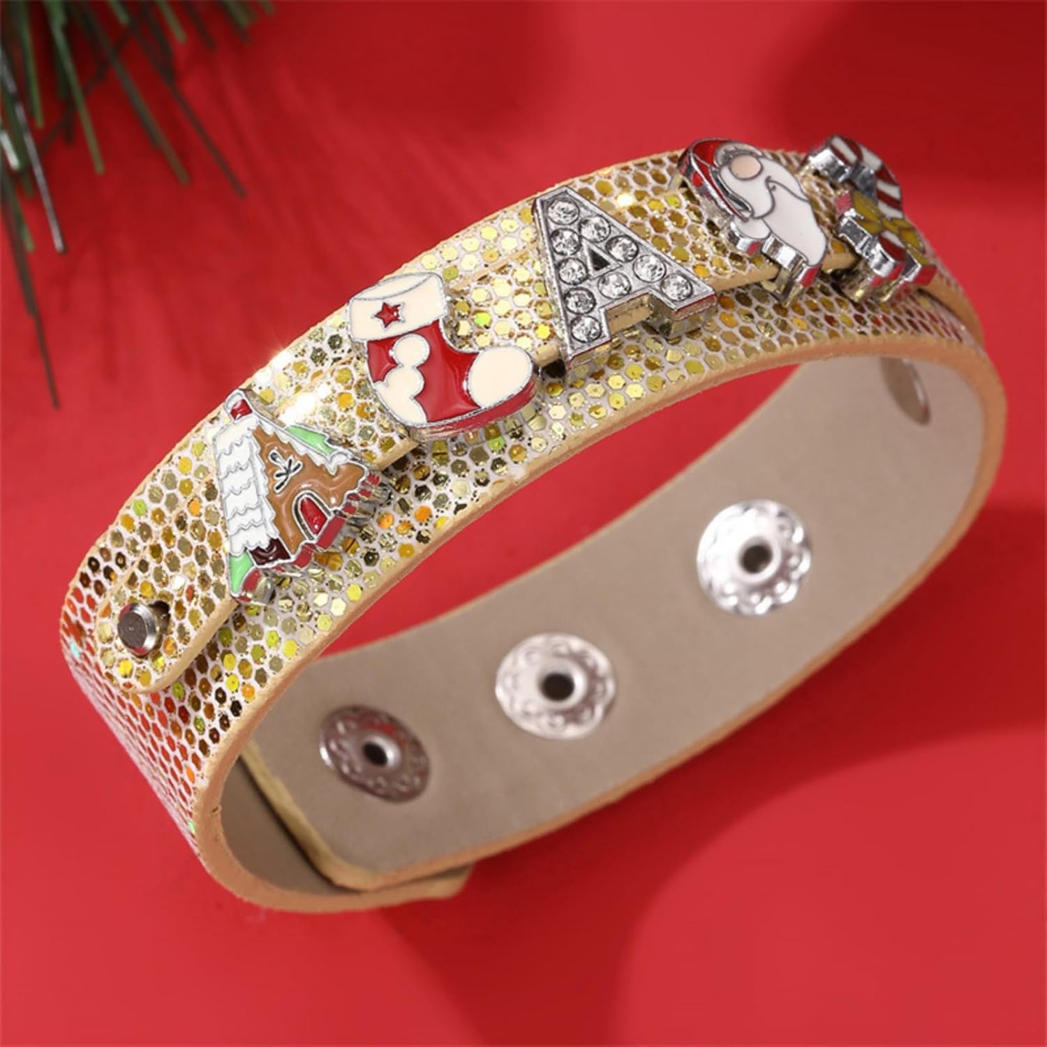 WCRAZYE Christmas Bracelets for Women Men Snowman Snowflake Candy Christmas Tree Leather Bracelet Christmas Gifts Stocking Stuffers Surprise - Image 5