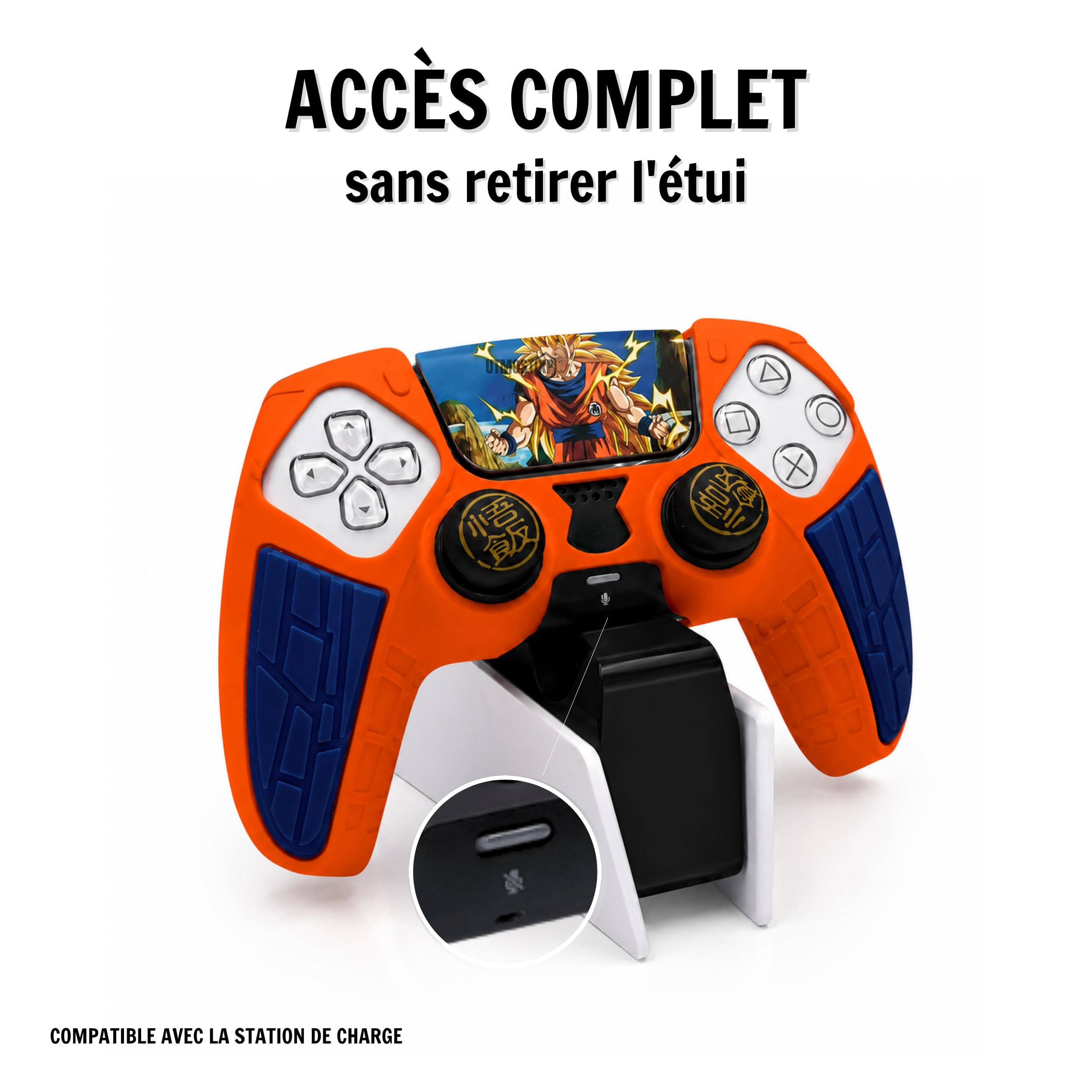 Housse Compatible avec Manette PS5, Silicone Doux et Confortable, Accessoires pour Manette Play 5, Accessoire Compatible avec Manette Originale Play 5 (Anime)