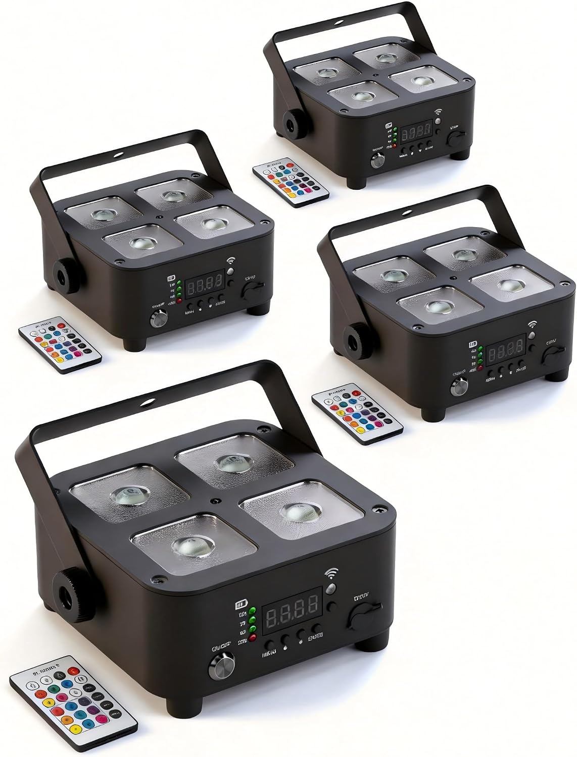 40W Wireless Rechargeable Stage Lights, 5200mAh Battery Powered Uplights