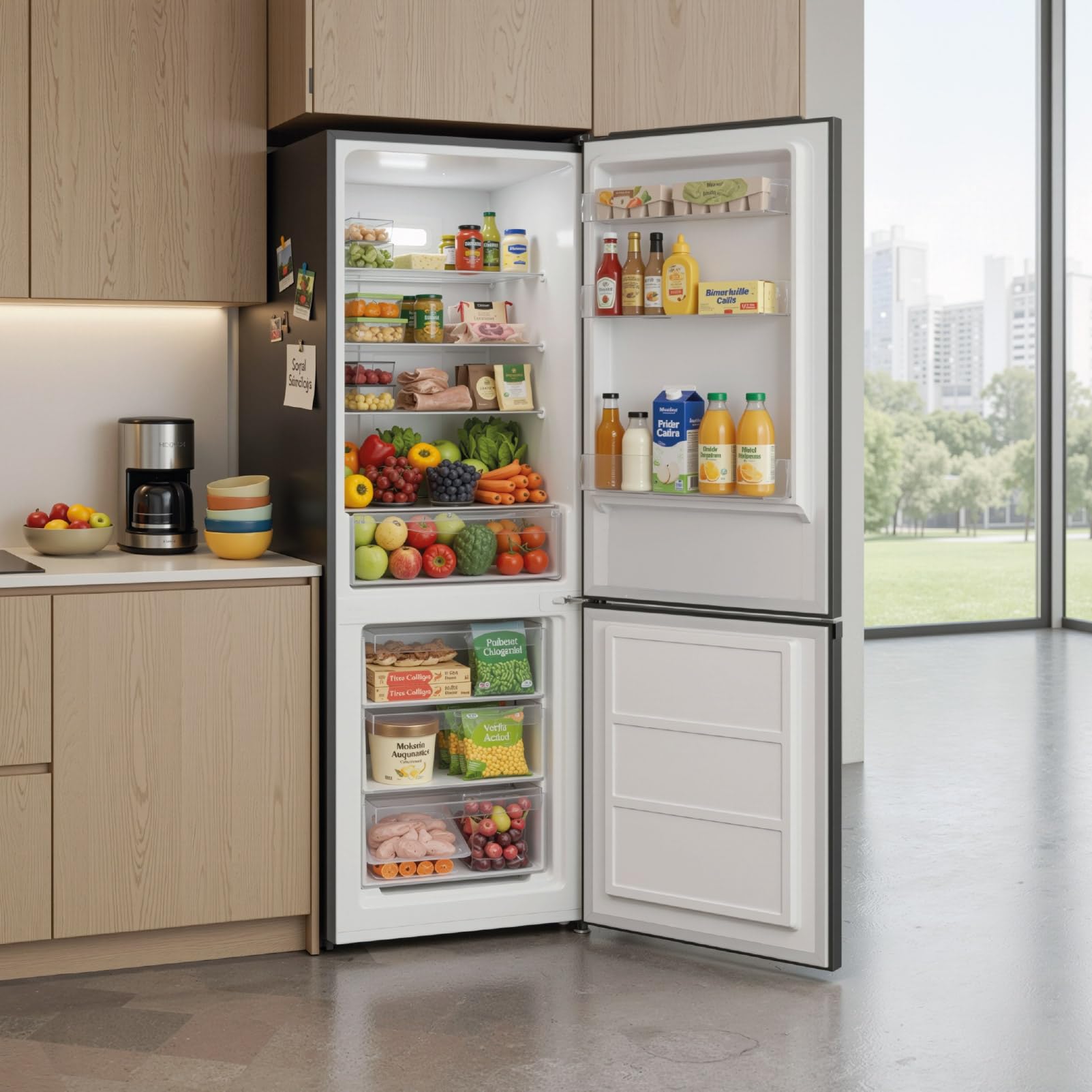 Corberó - Frigorífico Combi | CCH326DX | 293 L | 186 cm | No Frost | Motor Inverter | Display en Puerta y Función Súper Enfriamiento | Silencioso 39db | Inox