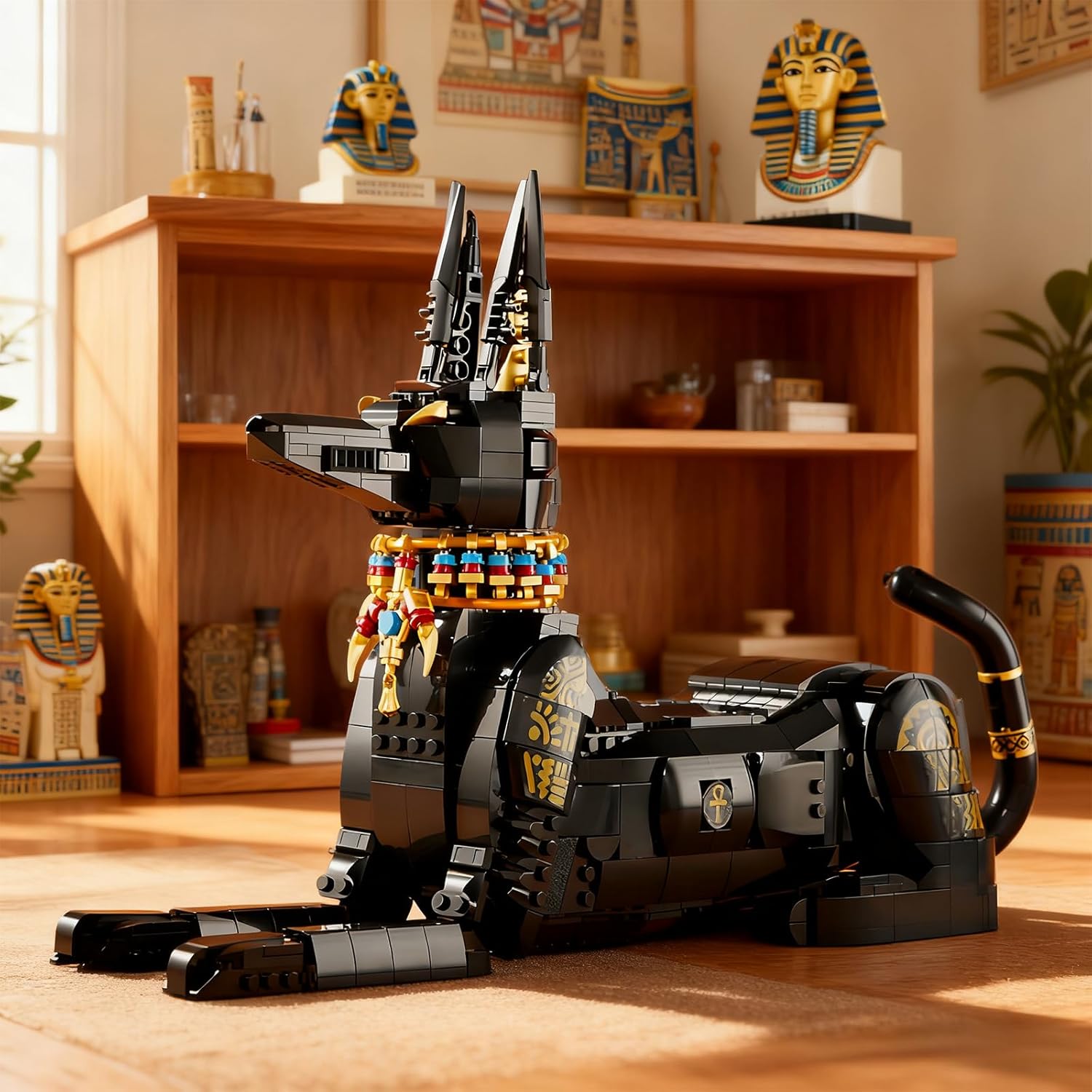Animal Egyptian Pharaoh Dog Building Blocks Sets Anubis Model Building Kits Doberman Dog Toys Gifts for Kids Adults 1208 PCS