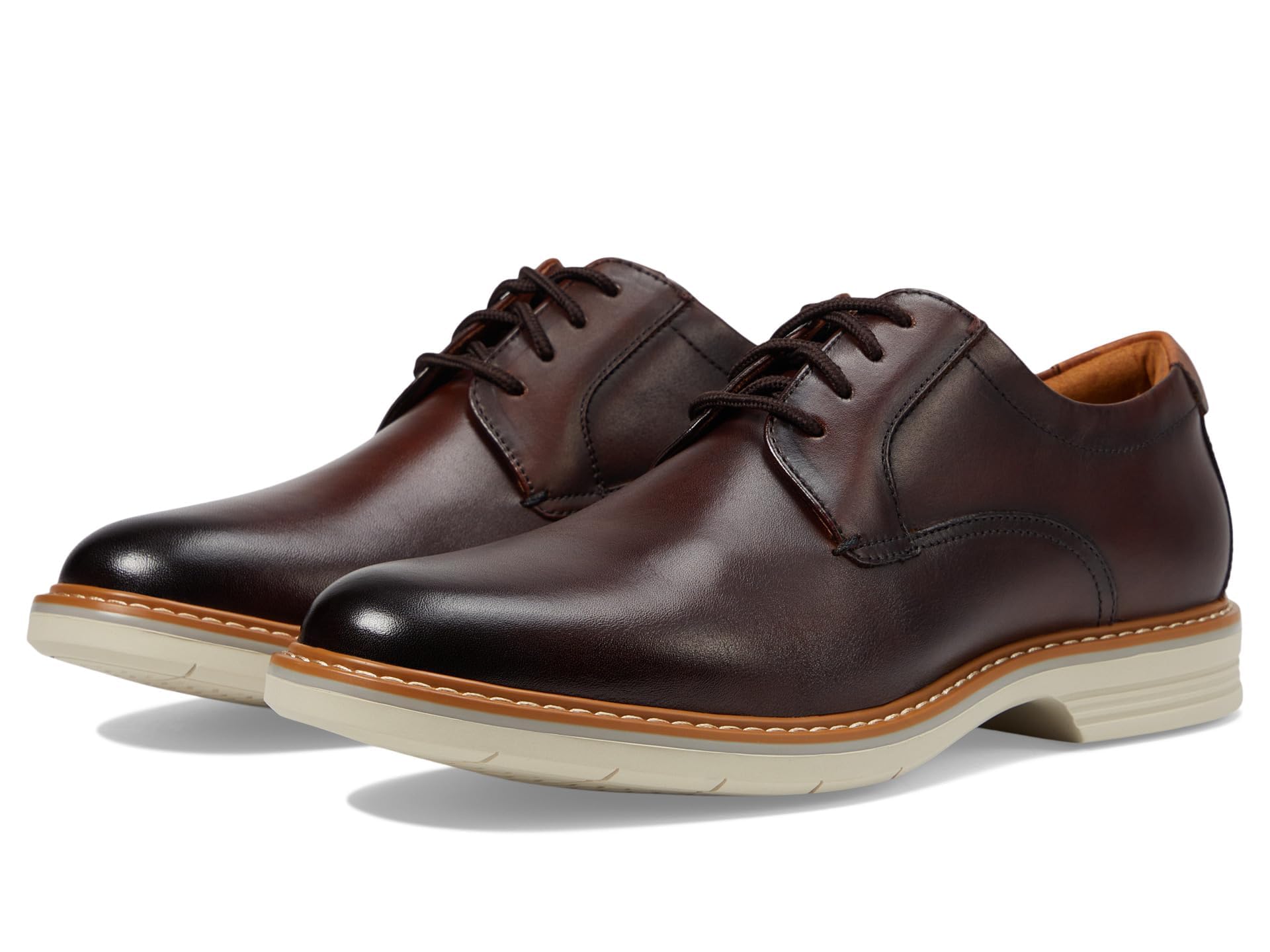 Florsheim Mens Norwalk Plain Toe Oxford Brown 14 Wide