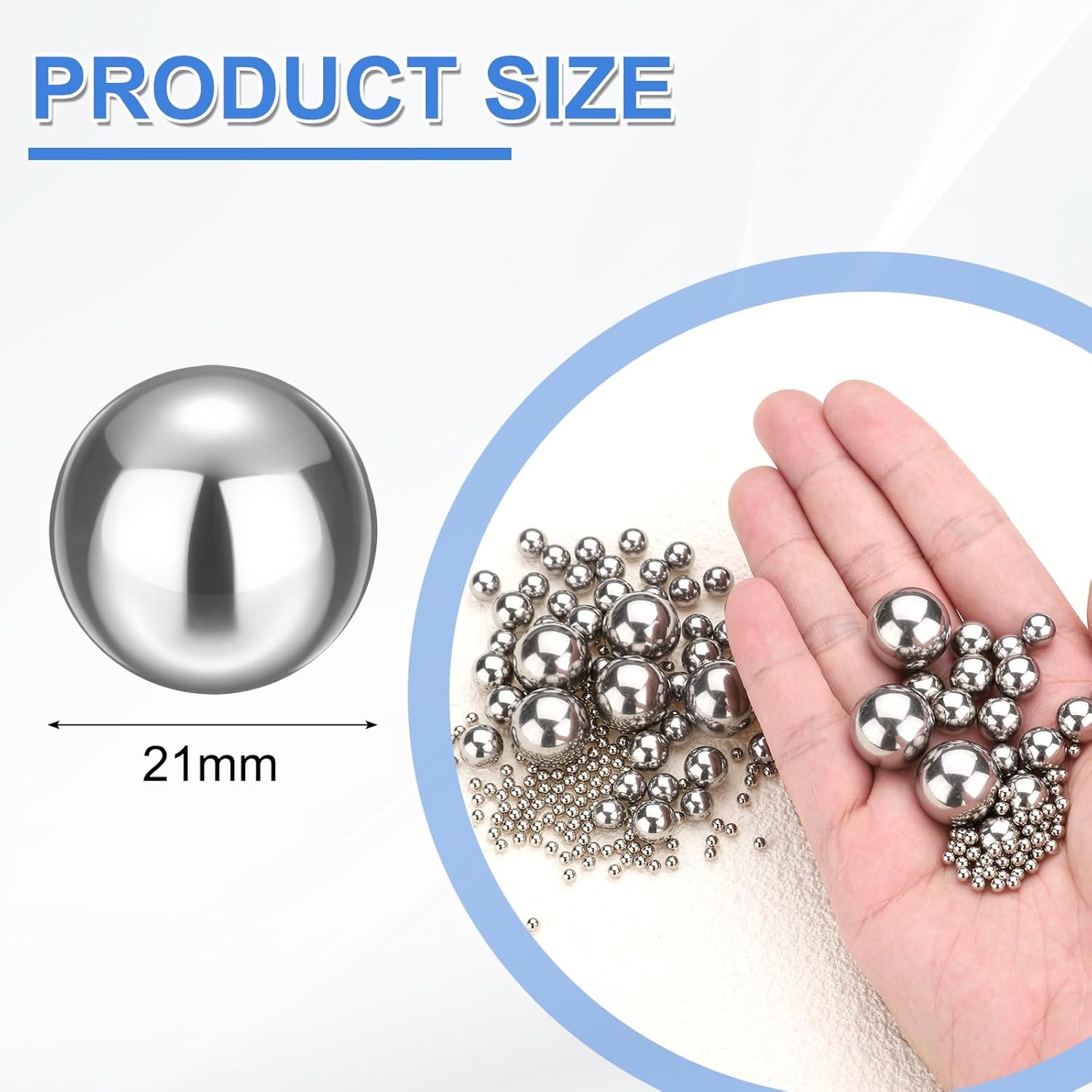 uxcell 20Pcs 21mm Bearing Balls, Solid Carbon Steel G1000 Precision Balls for Bearings Bicycles Casters Automotive Part and DIY (Mirror Polished)