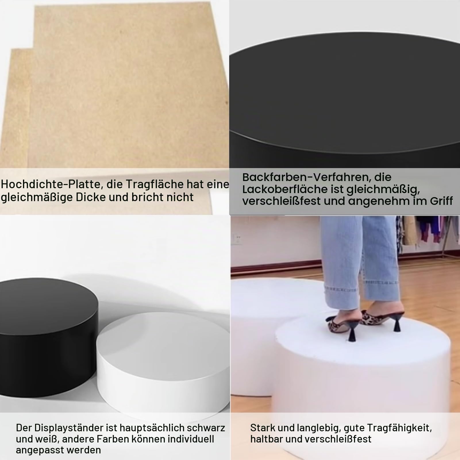 Runder Display-Sockelständer, Stabiler Desserttisch, Hochzeits-Sockelsäulen Zur Präsentation, Event-Dekor-Display-Sockelständer(Weiß,Height15cm)