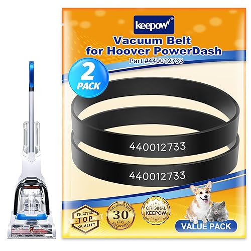 KEEPOW Cinturón de vacío para limpiador de alfombras Hoover Power Dash para mascotas, repuesto 440012733440014074, compatible con el modelo FH50700