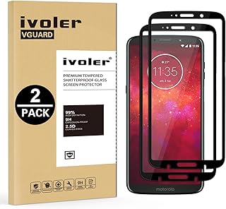 iVoler [2 Unidades] Protector de Pantalla para Motorola Moto Z3 Play/Motorola Moto Z3, [Cobertura Completa] Cristal Vidrio Templado Premium, [Dureza 9H] [Anti-Ara?azos] [Sin Burbujas]
