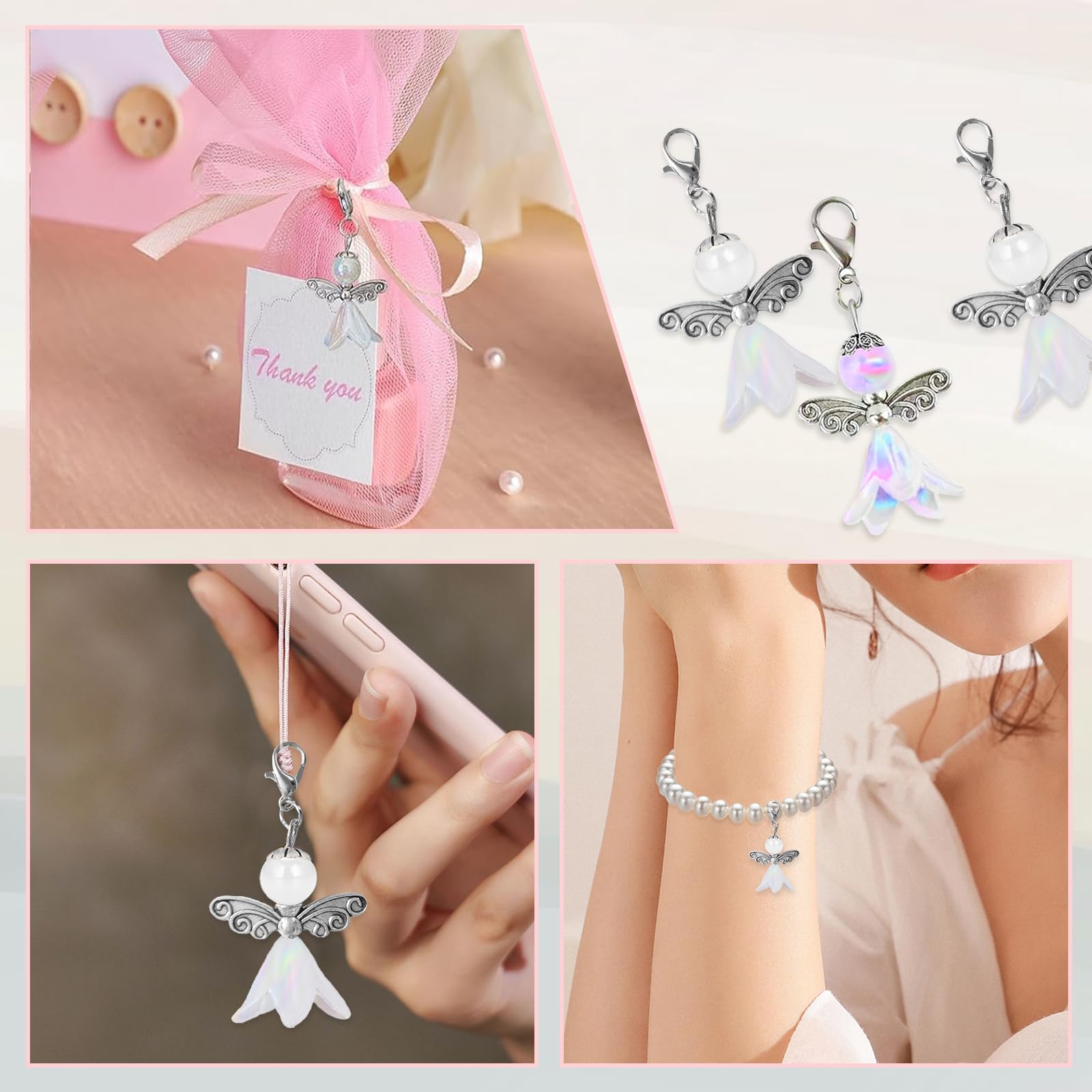 DIY Schutzengel Perlen-Set – 50 Sets, Für Schmuck & Schlüsselanhänger
