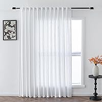 Vista 34 de MYSKY HOME Cortinas traslúcidas de 63 pulgadas de largo para dormitorio, paneles de cortina para ventana que filtran la luz, protegen la privacidad